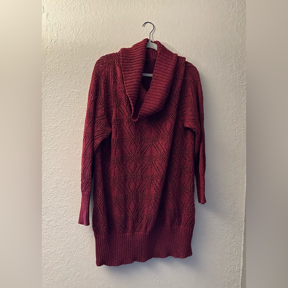 Maurices burgundy cowl neck size 3 sweater